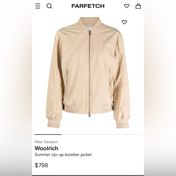 Woolrich waterproof coat in beige - Picture 2 of 4